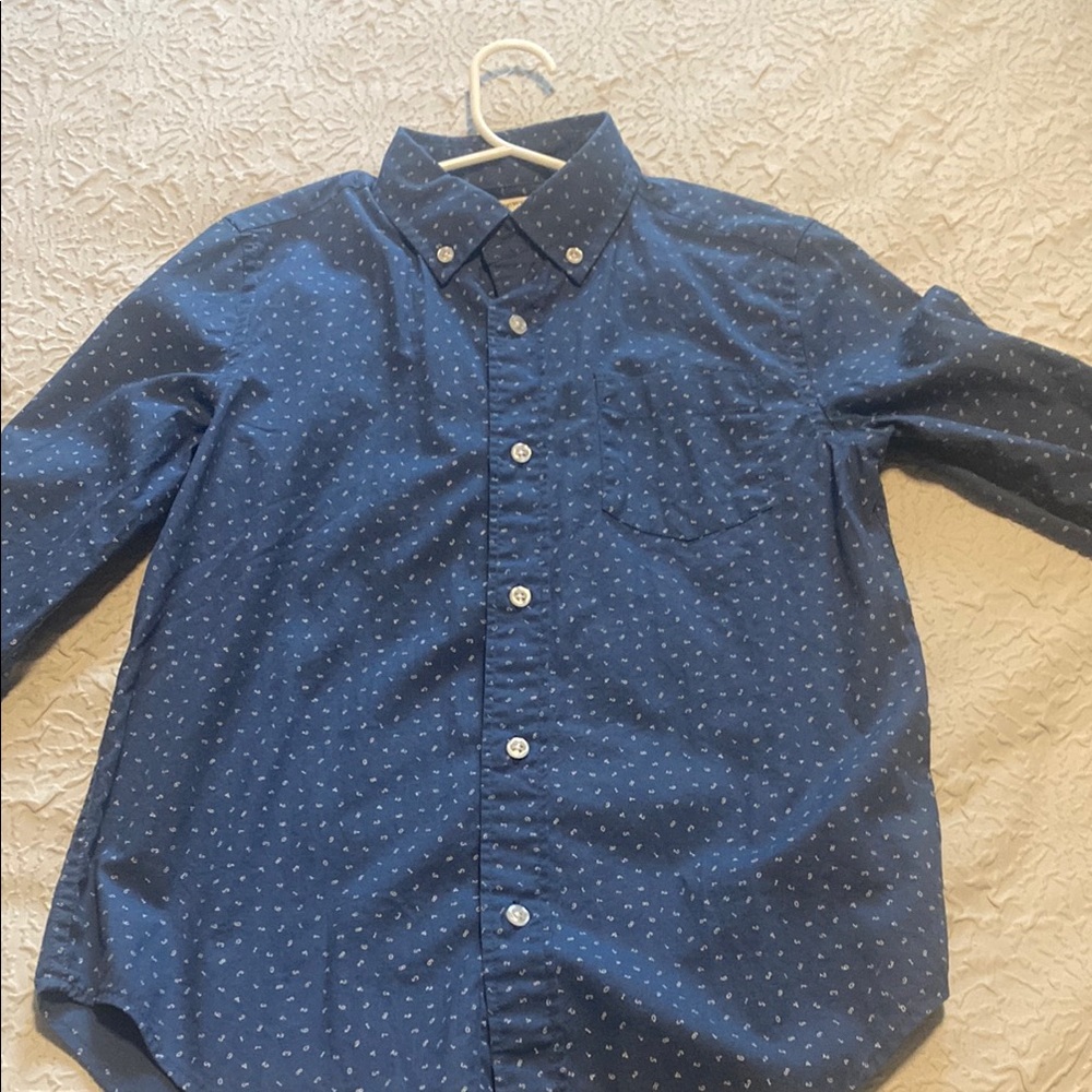 Crewcuts Blue Numeric Print Shirt